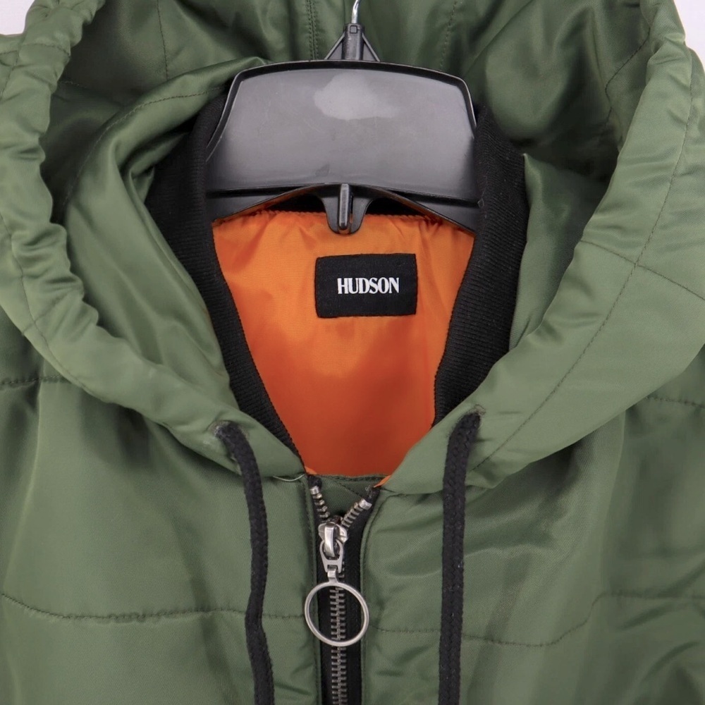 Hudson Olive Green Rogue Cropped Women's Puffer Bomber Jacket